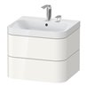 Duravit Möbelwaschtisch Happy D.2 Plus 57,5x49cm, 2 HL, we hgl, 2 Schubkästen