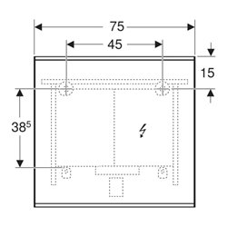Geberit Lichtspiegel Option Plus 75x70cm, s m/Al el, dir./ind. Beleucht.