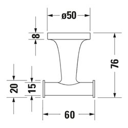 Duravit Handtuchhaken Starck T 6x7,6cm, doppelt, Bronze gebürstet