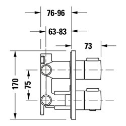 Duravit Fertigmontageset UP-THM, Rosette rund, Bronze gebürstet