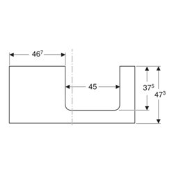 Geberit Waschtisch-Platte One 105x3x47cm, w/lack. ma, Ausschn rechts