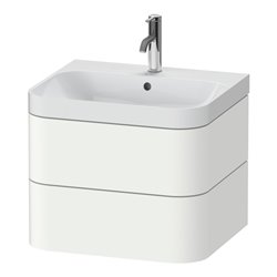 Duravit Möbelwaschtisch Happy D.2 Plus 57,5x49cm, 1 HL, we s-matt, 2 Schubk.