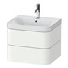 Duravit Möbelwaschtisch Happy D.2 Plus 57,5x49cm, 1 HL, we s-matt, 2 Schubk.