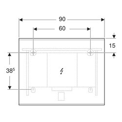 Geberit Lichtspiegel Option Plus 90x70cm, Alu elox., dir./ind. Beleucht.