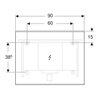 Geberit Lichtspiegel Option Plus 90x70cm, Alu elox., dir./ind. Beleucht.
