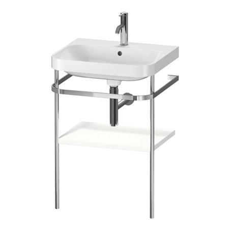 Duravit Möbelwaschtisch-Kombi Happy D.2 Plus 57,5x49cm, 1 HL, we s-matt, m Konsole