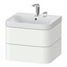 Duravit Möbelwaschtisch Happy D.2 Plus 57,5x49cm, 2 HL, we s-matt, 2 Schubk.