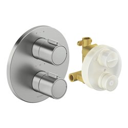 Duravit Fertigmontageset UP-THM, Ros. rund, Edelstahl gebürstet