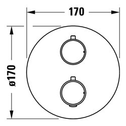 Duravit Fertigmontageset UP-THM, Ros. rund, Edelstahl gebürstet