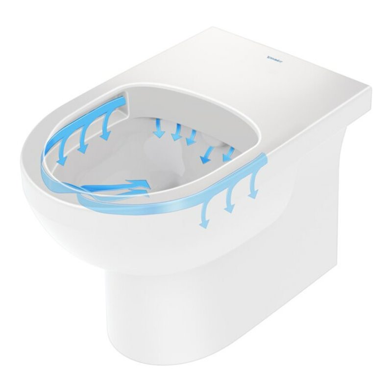 Duravit Stand-WC, Tiefspüler No. 1 36,5x57cm, 4,5 l, Abg. waag., riml., we