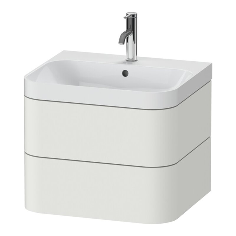 Duravit Möbelwaschtisch Happy D.2 Plus 57,5x49cm, 1 HL, No we s-matt, 2 Schubk.