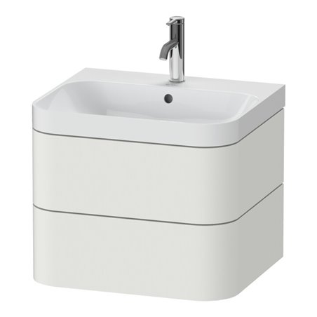 Duravit Möbelwaschtisch Happy D.2 Plus 57,5x49cm, 1 HL, No we s-matt, 2 Schubk.