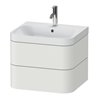 Duravit Möbelwaschtisch Happy D.2 Plus 57,5x49cm, 1 HL, No we s-matt, 2 Schubk.