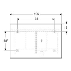 Geberit Lichtspiegel Option Plus 105x70cm, Alu elox., dir./ind. Beleucht.