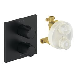 Duravit Fertigmontageset UP-THM, Rosette eckig, schwarz matt