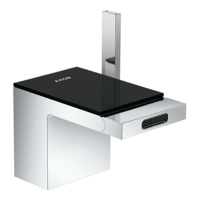 hansgrohe Bidet-Einhebelmischer Axor MyEdition A 121mm, m Pus-Op-Abl, m Pl, cr/Schw.-gl