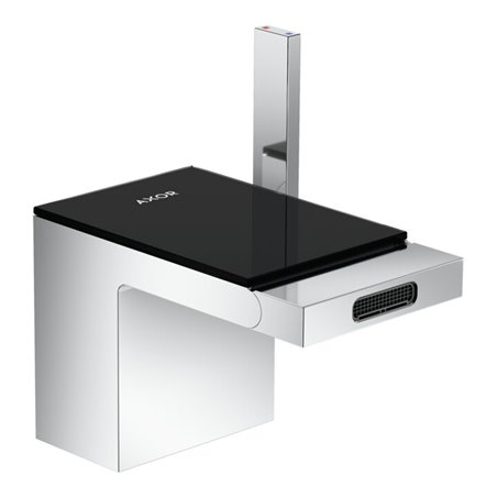 hansgrohe Bidet-Einhebelmischer Axor MyEdition A 121mm, m Pus-Op-Abl, m Pl, cr/Schw.-gl