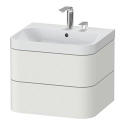 Duravit Möbelwaschtisch Happy D.2 Plus 57,5x49cm, 2 HL, No we s-matt, 2 Schubk.