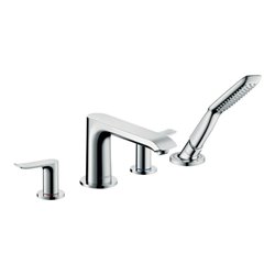 hansgrohe Fertigmontageset Metris 4-Loch-Wannenrand-Armatur, chrom