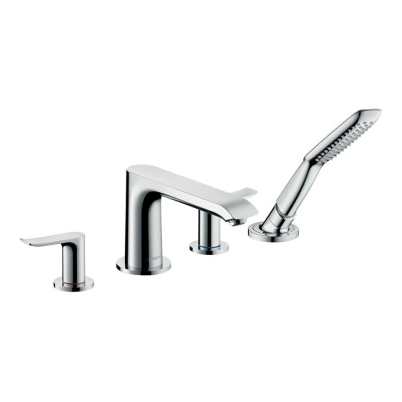 hansgrohe Fertigmontageset Metris 4-Loch-Wannenrand-Armatur, chrom