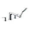 hansgrohe Fertigmontageset Metris 4-Loch-Wannenrand-Armatur, chrom