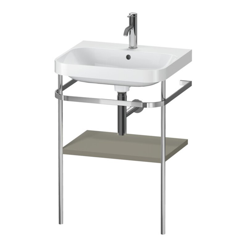 Duravit Möbelwaschtisch-Kombi Happy D.2 Plus 57,5x49cm, 1 HL, st-g s-matt, m Konsole