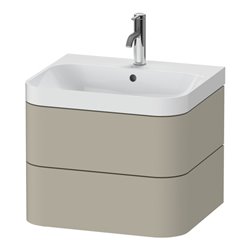 Duravit Möbelwaschtisch Happy D.2 Plus 57,5x49cm, 1 HL, Tau s-matt, 2 Schubk.