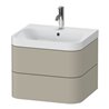 Duravit Möbelwaschtisch Happy D.2 Plus 57,5x49cm, 1 HL, Tau s-matt, 2 Schubk.