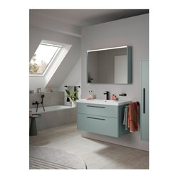 Duravit LED-Spiegel D-Code 2.0 m Steckd. 2 T, Lichtf o, 100x70x14,8cm, fjordg ma