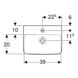 Geberit Handwaschbecken Renova Plan 45x34cm, Hahnl. mit., m ÜL, we. KeraTect