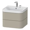 Duravit Möbelwaschtisch Happy D.2 Plus 57,5x49cm, 2 HL, Tau s-matt, 2 Schubk.
