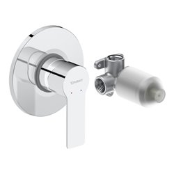 Duravit Fertigset UP-Brause-Einhebelmischer D-Code Keramikmischsystem, rund, 27 l, chrom