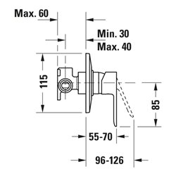 Duravit Fertigset UP-Brause-Einhebelmischer D-Code Keramikmischsystem, rund, 27 l, chrom