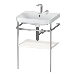 Duravit Möbelwaschtisch-Kombi Happy D.2 Plus 57,5x49cm, 2 HL, we hgl, m Metallkonsole