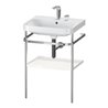 Duravit Möbelwaschtisch-Kombi Happy D.2 Plus 57,5x49cm, 2 HL, we hgl, m Metallkonsole