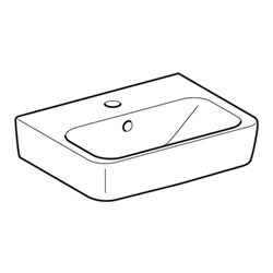 Geberit Handwaschbecken Renova Plan 45x34cm, Hahnl. mit., mit Überlauf, weiß