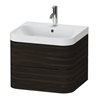 Duravit Möbelwaschtisch Happy D.2 Plus 57,5x49cm, 1 HL, Nussb geb., 2 Schubk.