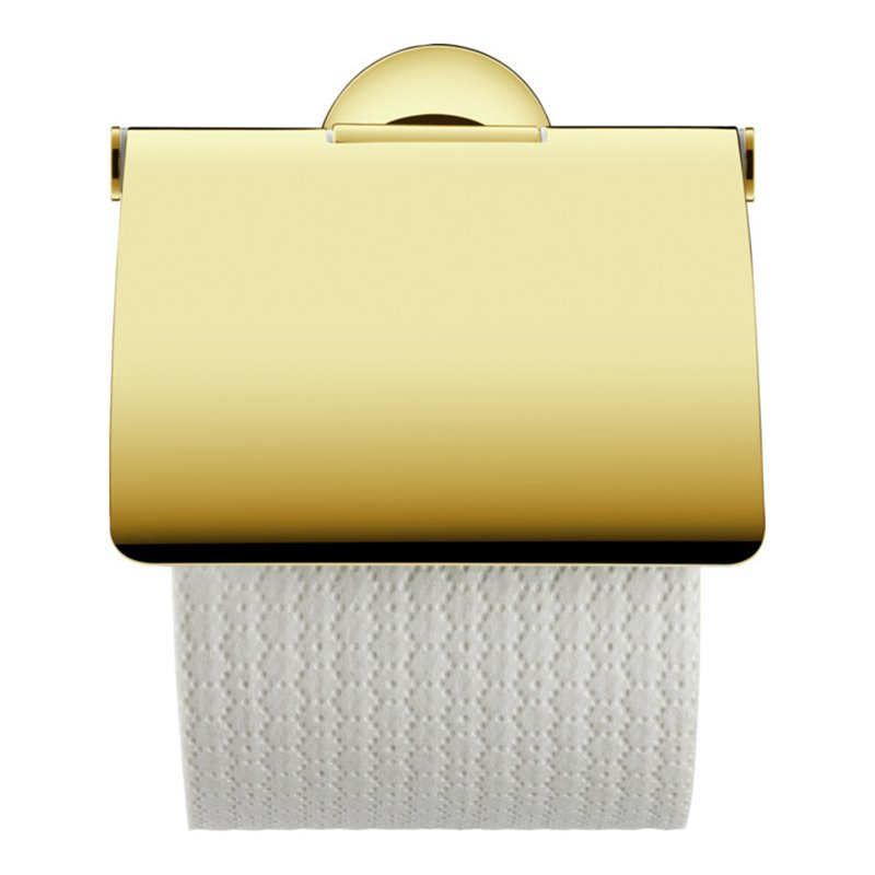Duravit Papierrollenhalter Starck T 12,5x8,3cm, mit Deckel, Gold poliert