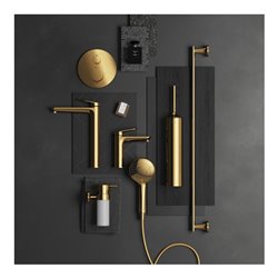 Duravit Papierrollenhalter Starck T 12,5x8,3cm, mit Deckel, Gold poliert