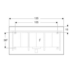 Geberit Lichtspiegel Option Plus 135x70cm, Alu elox., dir./ind. Beleucht.