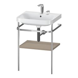 Duravit Möbelwaschtisch-Kombi Happy D.2 Plus 57,5x49cm, 2 HL, lei, mit Metallkonsole