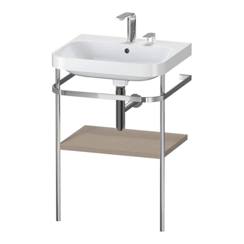 Duravit Möbelwaschtisch-Kombi Happy D.2 Plus 57,5x49cm, 2 HL, lei, mit Metallkonsole