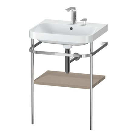 Duravit Möbelwaschtisch-Kombi Happy D.2 Plus 57,5x49cm, 2 HL, lei, mit Metallkonsole
