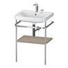 Duravit Möbelwaschtisch-Kombi Happy D.2 Plus 57,5x49cm, 2 HL, lei, mit Metallkonsole