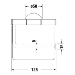 Duravit Papierrollenhalter Starck T 12,5x8,3cm, m Deck, Edelstahl gebürstet