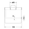 Duravit Papierrollenhalter Starck T 12,5x8,3cm, m Deck, Edelstahl gebürstet