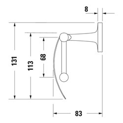 Duravit Papierrollenhalter Starck T 12,5x8,3cm, m Deck, Edelstahl gebürstet
