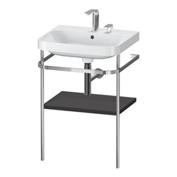 Duravit Möbelwaschtisch-Kombi Happy D.2 Plus 57,5x49cm, 2 HL, graph matt, m Konsole