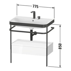 Duravit Möbelwaschtisch-Kombi Happy D.2 Plus 77,5x49cm, o HL, w m, m Konso, 1 Lad