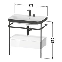Duravit Möbelwaschtisch-Kombi Happy D.2 Plus 77,5x49cm, o HL, w m, m Konso, 1 Lad
